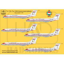 144052 Tu-134 - Tu-134A Government planes decal sheet / Kormánygépek matric