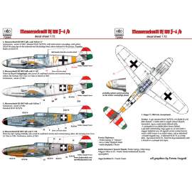 72065 Messerschmitt Bf 109 F-4/b  yellow 17, V-+03, V-+07, yellow 7 decal s