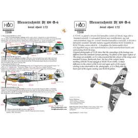72118 Messerschmitt Bf 109 G-6  decal sheet 1:72
