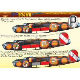 72151 B-24D /H ”Pete the Pom Inspector” 3 decal sheets 1:72