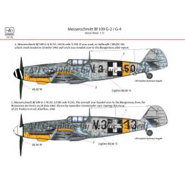 72176 Messerschmitt Bf 109 G-2/G-4 decal sheet 1:72