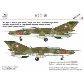 48235  MiG-21 UM HUNAF 5091 Dongó Squadron decal sheet 1:48