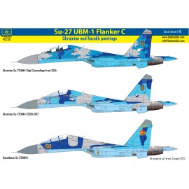 48258 Su-27UBM-1 Ukrainian and Kazakh painting schemes decal sheet 1:48