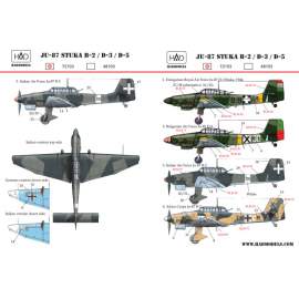 72103 Ju-87 Stuka B-2, D-3, D-5  decal sheet 1:72