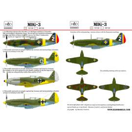 72132 MiG-3 ( with Captured Rumanian and German markings) decal sheet 1:72