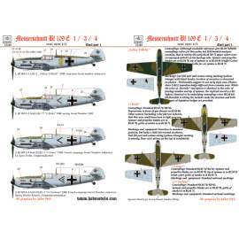 72149 Me Bf 109 E1/3/4 (Kieki, Grace, Fortuna, Motti) decal sheet 1:72