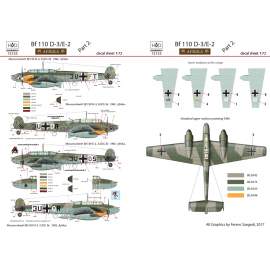 72153 Bf 110 D-3 part 2 decal sheet 1:72