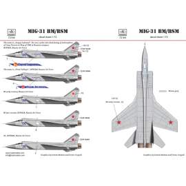72164 MiG-31 decal sheet 1:72