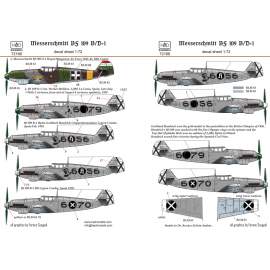 72166 Bf 109 B/D decal sheet 1:72