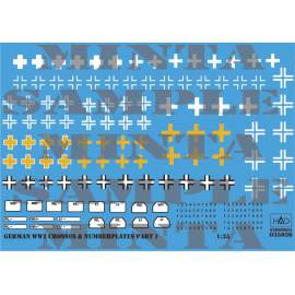 035036 German ww 2 Crosses part 1 with number plates decal sheet 1:35