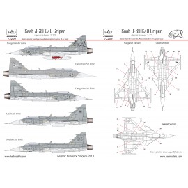 72209  JAS-39 Gripen ”Tigermeet” decal sheet 1:72