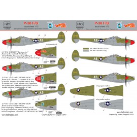 72212 P-38 F/G  ” Over Europe” decal sheet 1:72