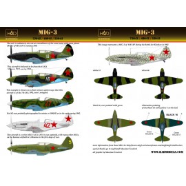 48042 MiG-3 (silver 46, white 18, black 16, red 42, red 27) decal sheet 1:48