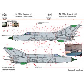 48237 MiG-21  MF/Bis stencil ( ezüst és Szürke gépekhez) 1:48
