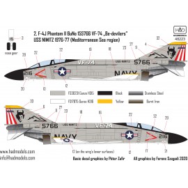 48223 F-4J Phantom VF 74 Be-devilers USS NIMITZ 70´s part 1 decal sheet 1:48