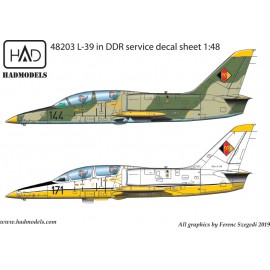 48203 Aero L-39 ZO and V version in DDR service with full stencil decal sheet 1:48