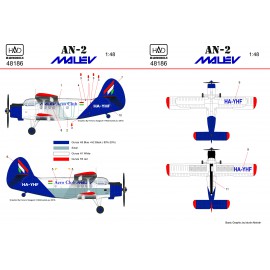48186 An-2 MALÉV new painting decal sheet 1:48