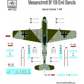 48153 Bf 109 E Full stencil matrica  1:48