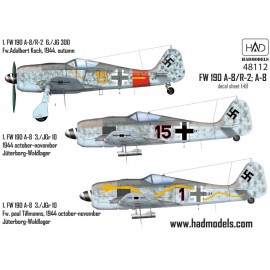 48112  Fw-190 A-8 / R2 (Luftwaffe ”Ti Ti wau wau” yellow 15, Black 1, Black15” ) decal sheet :48