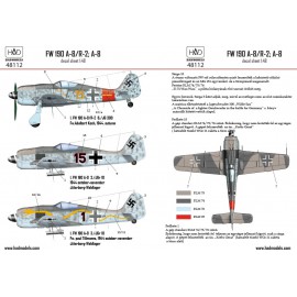 48112  Fw-190 A-8 / R2 (Luftwaffe ”Ti Ti wau wau” yellow 15, Black 1, Black15” ) matrica 1:48