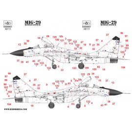 48111  MiG-29 full Russian stencil deal sheet 1:48
