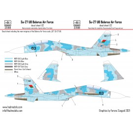 32088 Su-27 UB Belarus decal sheet 1:32