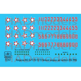 72247 Magyar Csillag és számsor 1951-1990 matrica 1:72