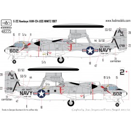 48225 E-2B/C VAW-124 (with ”TheFinal Countdown” VAW-112  ”B” version) decal sheet 1:48