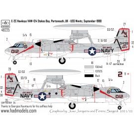 48225 E-2B/C VAW-124 (with ”TheFinal Countdown” VAW-112  ”B” version) decal sheet 1:48