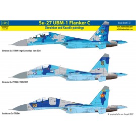 72258 Su-27 UB Ukrainian and Kazakh decal sheet 1:72