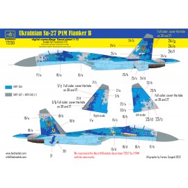 72259 Ukrainian Su-27 P1M Flanker B Digit Camouflage decal sheet 1:72