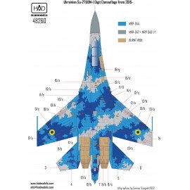 48260 Su-27 UB Ukrainian digital camouflage decal sheet 1:48