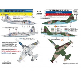 48263 WAR LOSSES - Ukrainian and Russian destroyed SU-25s decal sheet 1:48