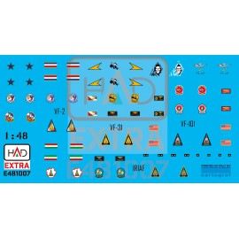 E481007 F-14A/D helmet and dress sewing markings VF-2, VF-101, VF-31 decal sheet  1:48