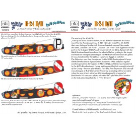 32069 B-24D /H ”Pete the Pom Inspector” decal and mask sheets 1:32