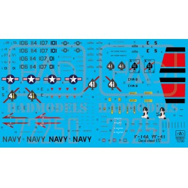 72250 F-14A Black Aces ”The Final Countdown” decal sheet 1:72