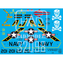 32098  F-14A Jolly Rogers USS Theodore Roosevelt decal sheet 1:32