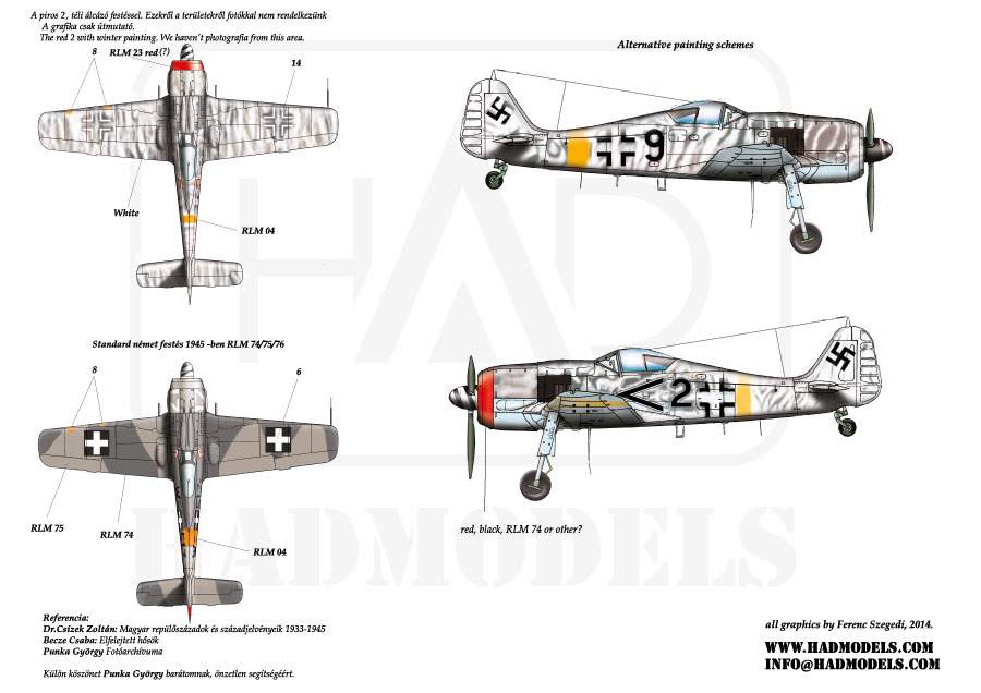 Hungarian Aero Decals 1/48 FOCKE WULF Fw-190F-8 German Fighter 