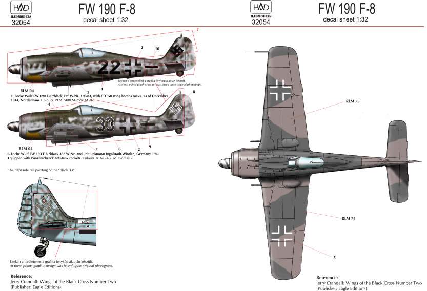32054 FW 190 F-8 decal sheet 1:32