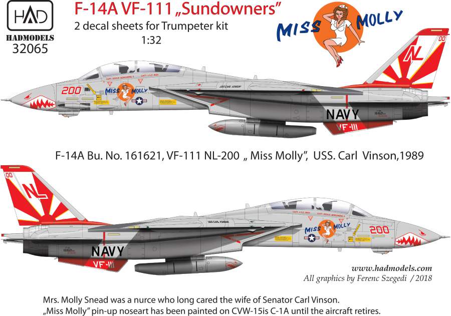 32065 F-14A ”Miss Molly” double decal sheet 1:32 