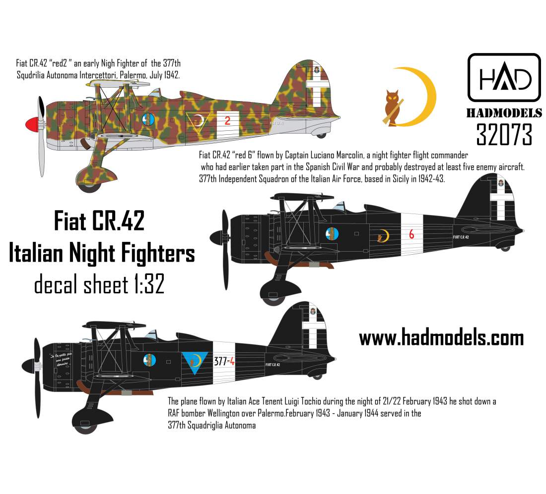 32073 CR-42 Italian Night fighters decal for ICM kit 1:32