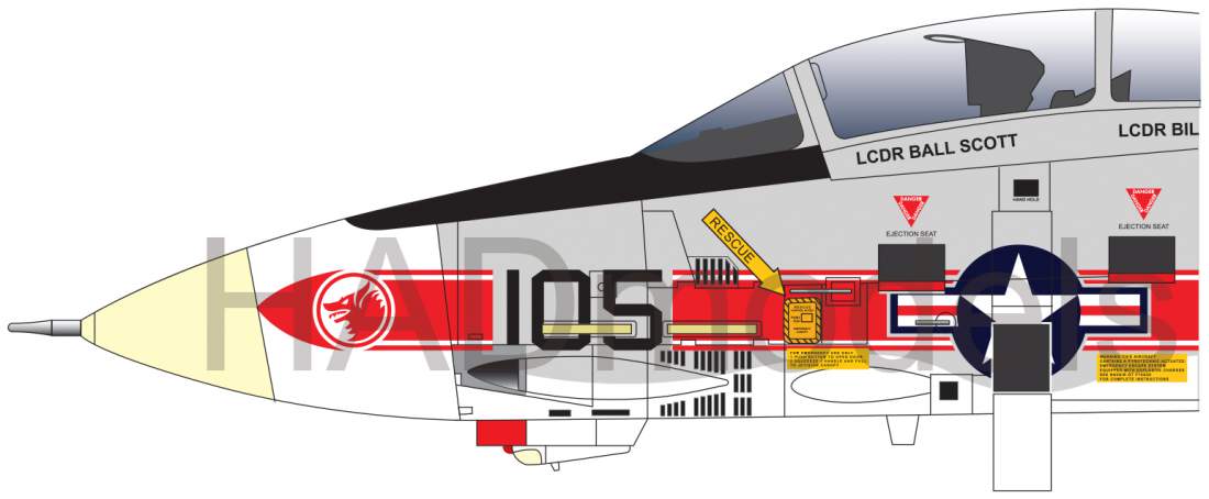 48218_2022 reprint F-14A VF-1 Wolfpack USS Enterprise decal sheet 1:48