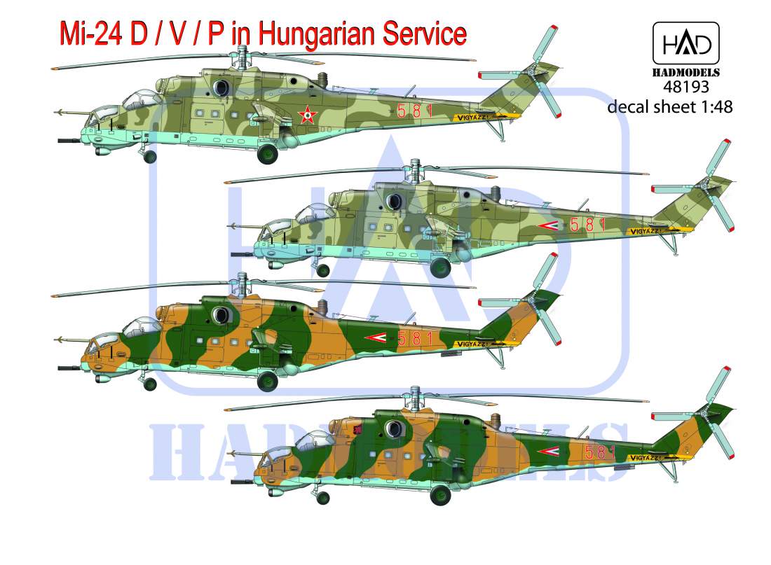 48193 Mi-24D / V / P in Hungarian Servis decal sheet 1:48