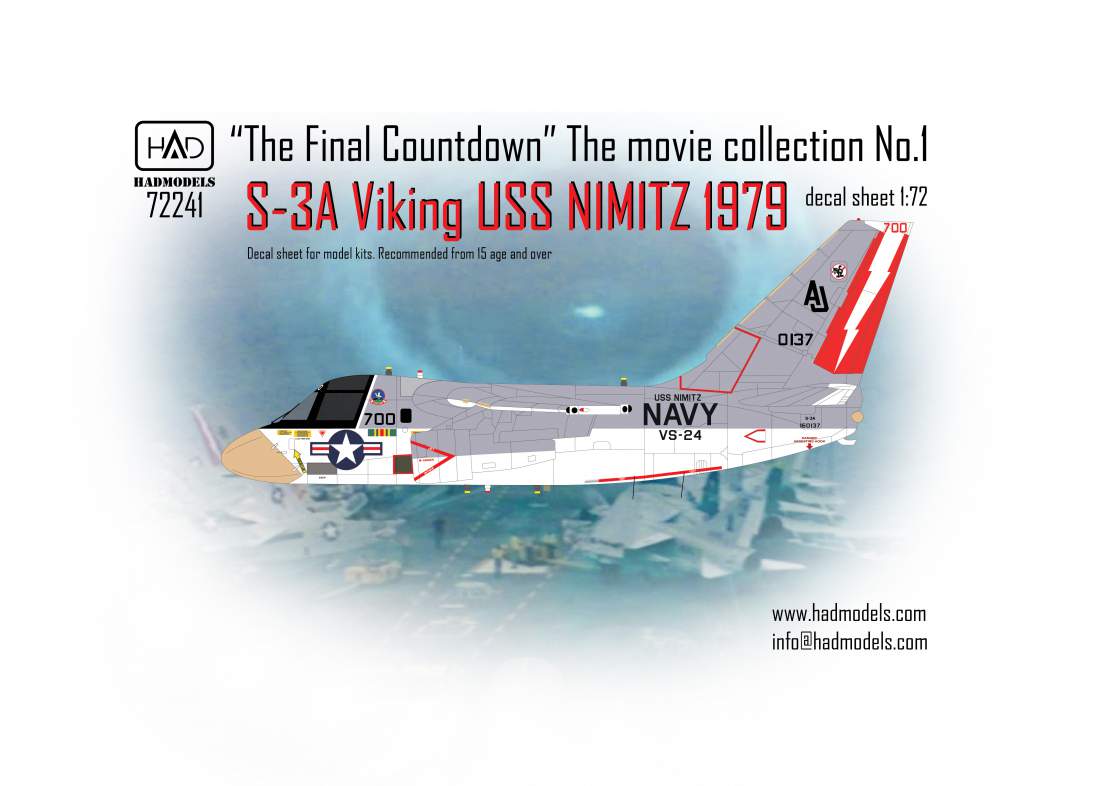 72241  S-3A Viking ”The Final Countdown” collection decal sheet 1:72