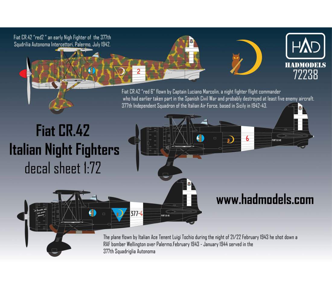72238  CR-42  Italian Night figthers decal 1:72 