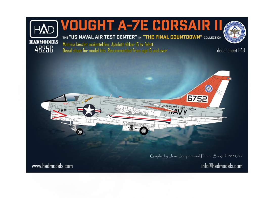 48256 A-7E US NAVAL Air Test Center ” The final Countdown” decal sheet 1:48