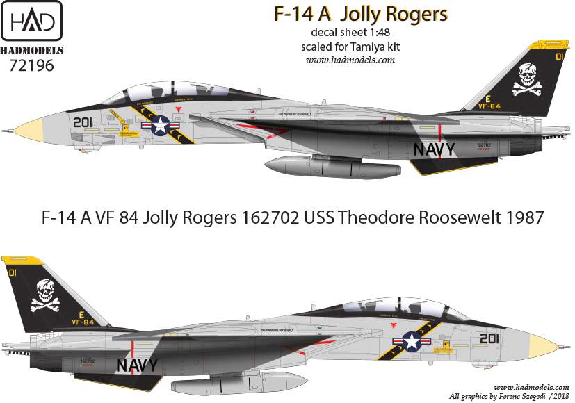 72196 F-14A VF-84 Jolly Rogers decal sheet 1:72